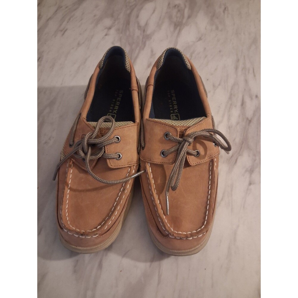 Big Kid Size 5.5 Sperry Top-Sider Brown Leather Boat Shoes